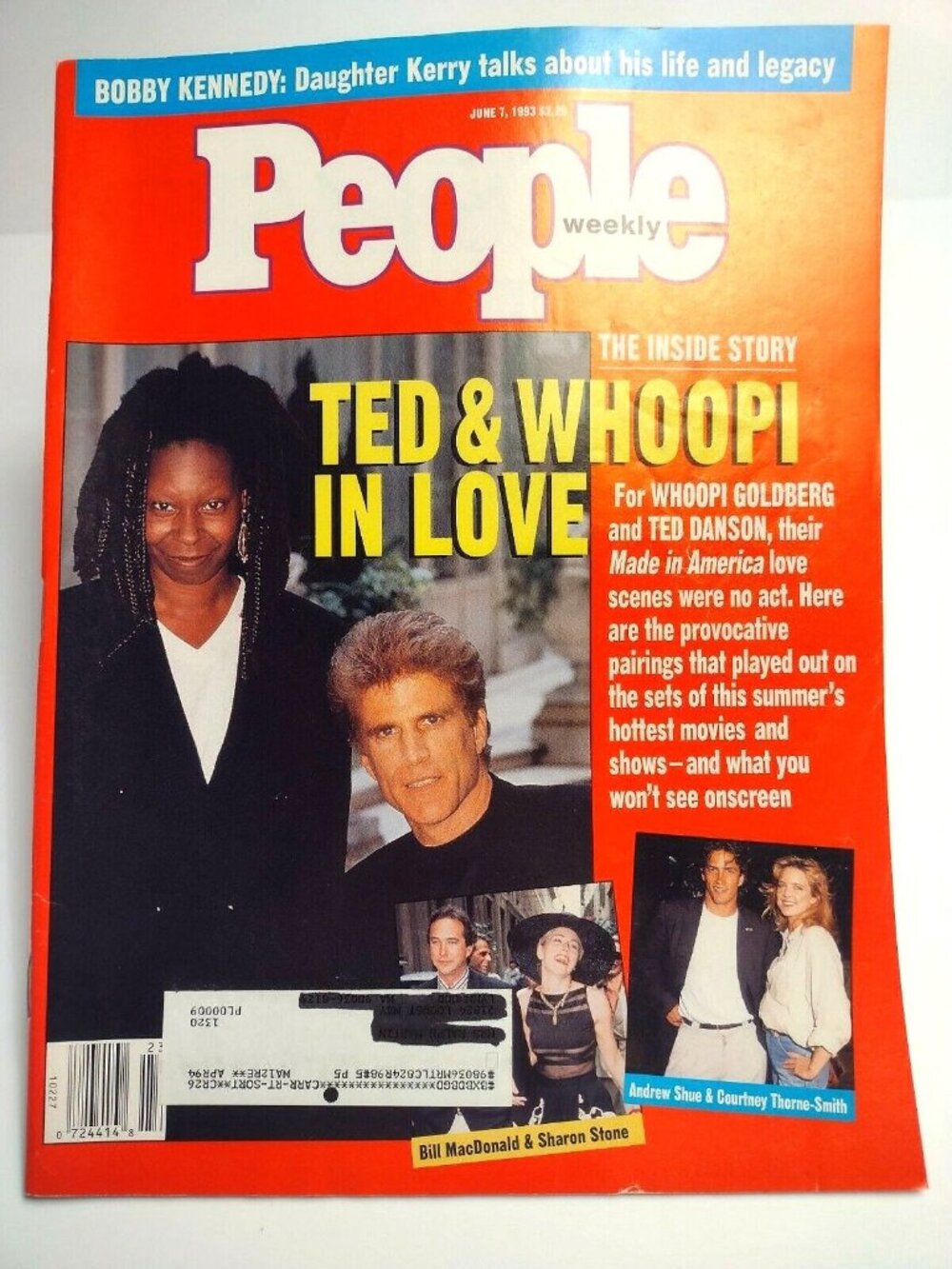 People Magazine Ted Danson & Whoopi Goldberg In Love June 1993 Bobby Kennedy